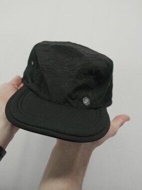 ASICS Black Adjustable Running Hat Lightweight Polyester One Size Cap